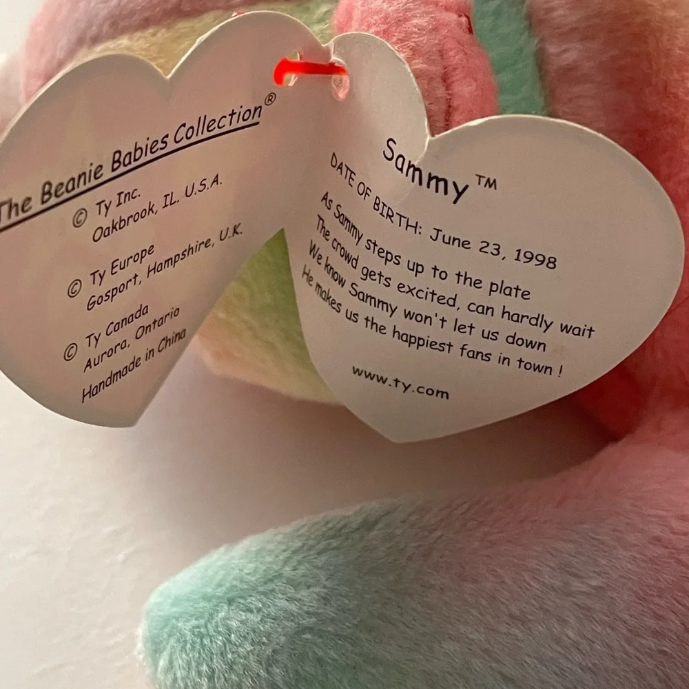 TY Beanie Baby Babies 1998 / 1999 “Sammy” the Bear *RARE* with Errors *Retired*
